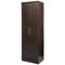 Dark Brown Oak Bedroom Wardrobe Cabinet with Keyboard Tray Charging Station and Storage Organizer